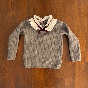 La Coqueta Grey Melange Tavi Merino Girl Jumper 5T